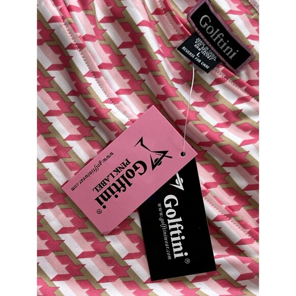 NEW Golftini Women Pull-On Friendship Ruffle Skort Pink White Tan Golf Tennis L - Picture 6 of 9